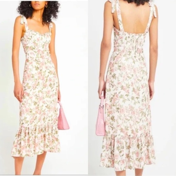 O.P.T Dresses & Skirts - NWT O.P.T Corset Floral Corset Midi Dress Size: Large